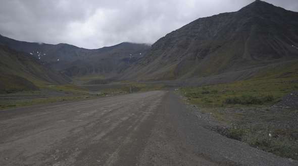 Another photo of SB AK 11, approaching Atigun Pass