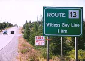 Route 13 Witless Bay Line, 1 km ahead