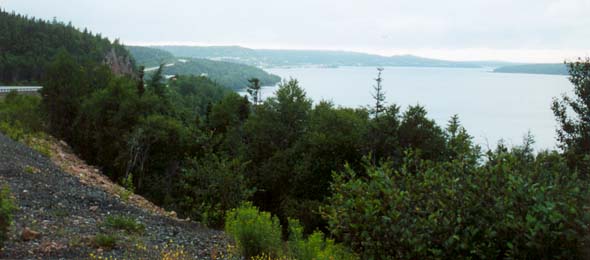 Northwest Arm of Trinity Bay, with Trans-Canada Highway on the left