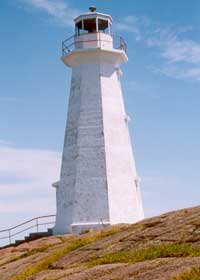 Plain white new lighthouse at Cape Spear