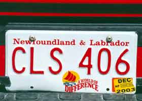 Newfoundland/Labrador licence plate variation -- A World of Difference